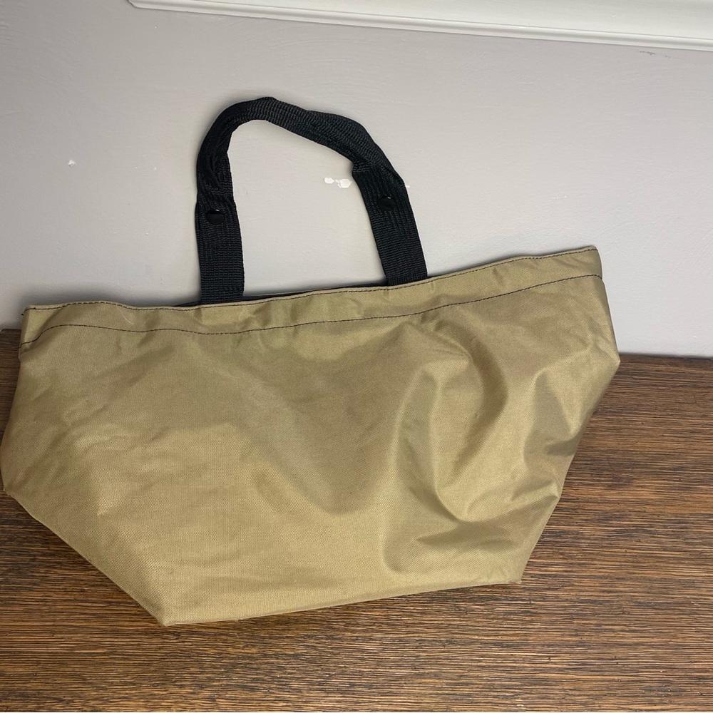 Tan/ Green Medium Size Tote Bag